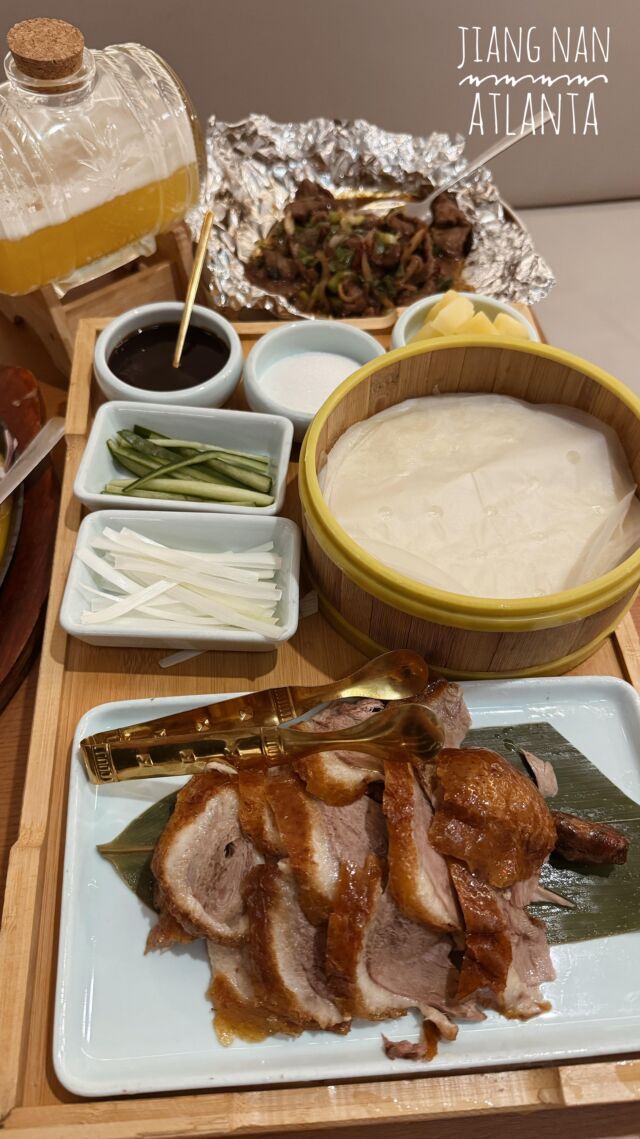 Have you been to @jiangnanatlanta?
I find the food comforting and delicious😋 {#hosted}
 What we ordered: 🥟 steam pork XLB
🦆 peking duck (half) 🥩 stir-fried beef in black bean sauce 🍤 deep-fried Japanese tofu w/ mixed seafood 🫛 stir-fried string bean w/ minced pork 🍆 sauteed eggplant in spicy garlic sauce w/ minced pork 🍄 braised rice w/ black truffle & mushroom 🍮 creme brulee 🥥 sweet jelly w/ coconut milk
🍍 pineapple beer (non-alcoholic) 🍹 lychee soju
*Must be 21 or older to consume alcohol. Please drink responsibly.
 📍 Jiang Nan | Duluth
🅿️ free plaza parking
